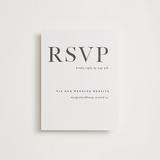 "Trio" - Letterpress RSVP Online Enclosure Cards in Soft Black by Pixel and Hank - Front