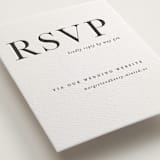 "Trio" - Letterpress RSVP Online Enclosure Cards in Soft Black by Pixel and Hank - Detail