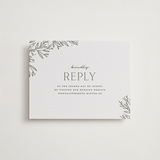 "Beauty of Nature" - Letterpress RSVP Online Enclosure Cards in Moss by Oscar and Emma - Karly Depew - Front