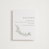 "Magnolia" - Letterpress RSVP Online Enclosure Cards in Mint by Camille Robinson - Front