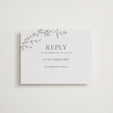 "Jasmine" - Letterpress RSVP Online Enclosure Cards in Ash by Vera Lim - Front
