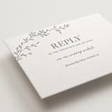 "Jasmine" - Letterpress RSVP Online Enclosure Cards in Ash by Vera Lim - Detail