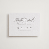 "Calligraphie" - Letterpress RSVP Online Enclosure Cards in Graphite by Wildfield Paper Co - Front