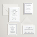 "Starboard" - Letterpress RSVP Online Enclosure Cards in Lapis by Pixel and Hank - Invitation Suite