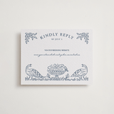 "Whimsical Woodland" - Letterpress RSVP Online Enclosure Cards in Indigo by Paper Sun Studio - Front