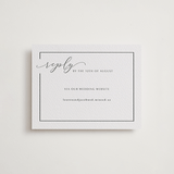 "Asymmetry" - Letterpress RSVP Online Enclosure Cards in Pewter by Nicole Walsh - Front