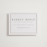 "Formal Serif" - Letterpress RSVP Online Enclosure Cards in Dove Grey by Nicole Walsh - Front