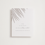 "Gilded Palm" - Letterpress RSVP Online Enclosure Cards in Ash by Melinda Denison - Front