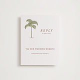 "Palm" - Letterpress RSVP Online Enclosure Cards in Pistachio by Melinda Denison - Front
