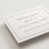 "Monogrammed eternity" - Letterpress RSVP Online Enclosure Cards in Matte Silver by Creo Study - Detail