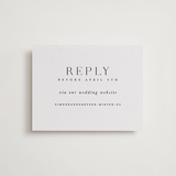 "Classic Serif" - Letterpress RSVP Online Enclosure Cards in Soft Black by Hooray Creative - Front