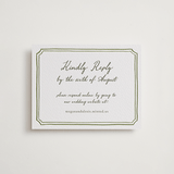 "Handwritten" - Letterpress RSVP Online Enclosure Cards in Moss by Cass Loh - Front