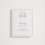 "Chic Monogram" - Letterpress RSVP Online Enclosure Cards in Cement by Mansi Verma - Front