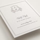 "Chic Monogram" - Letterpress RSVP Online Enclosure Cards in Cement by Mansi Verma - Detail