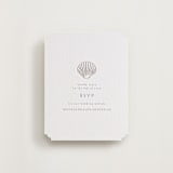 "Simple Seashell" - Letterpress RSVP Online Enclosure Cards in Dove Grey by Hannah Bowman - Front