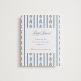 "Sweet Garden" - Letterpress RSVP Online Enclosure Cards in Provincial Blue by Erin German - Front