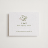 "Sketched Foliage" - Letterpress RSVP Online Enclosure Cards in Nude by Susan Zinader - Front