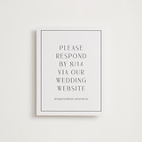"Minimalist Monogram" - Letterpress RSVP Online Enclosure Cards in Soft Black by Olivia Raufman - Front