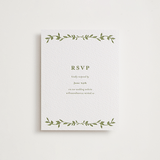 "Greenery Vine" - Letterpress RSVP Online Enclosure Cards in Pistachio by Susan Moyal - Front