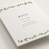 "Greenery Vine" - Letterpress RSVP Online Enclosure Cards in Pistachio by Susan Moyal - Detail