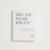 "Tallest" - Letterpress RSVP Online Enclosure Cards in Soft Black by Pixel and Hank - Front
