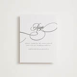 "Us" - Letterpress RSVP Online Enclosure Cards in Soft Black by Nicole Walsh - Front