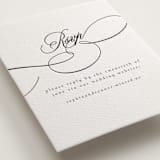 "Us" - Letterpress RSVP Online Enclosure Cards in Soft Black by Nicole Walsh - Detail