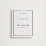 "Classic Frame" - Letterpress RSVP Online Enclosure Cards in Soft Black by Nicole Walsh - Front