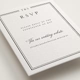 "Classic Frame" - Letterpress RSVP Online Enclosure Cards in Soft Black by Nicole Walsh - Detail