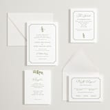 "Simply Elegant" - Letterpress RSVP Online Enclosure Cards in Olive by Yaling Hou Suzuki - Invitation Suite