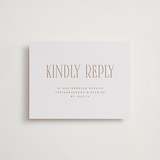 "title" - Letterpress RSVP Online Enclosure Cards in Latte by JoAnn Jinks - Front