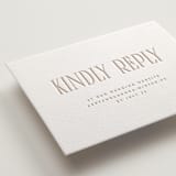 "title" - Letterpress RSVP Online Enclosure Cards in Latte by JoAnn Jinks - Detail