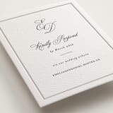 "Royal" - Letterpress RSVP Online Enclosure Cards in Soft Black by Melinda Denison - Detail