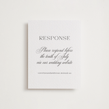 "Ambrose" - Letterpress RSVP Online Enclosure Cards in Soft Black by Olivia Raufman - Front