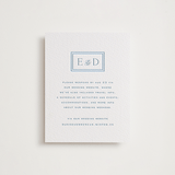 "ricciarelli" - Letterpress RSVP Online Enclosure Cards in Denim by chocomocacino - Front