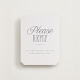 "Icon" - Letterpress RSVP Online Enclosure Cards in Smoke by Vera Lim - Front