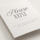 "Icon" - Letterpress RSVP Online Enclosure Cards in Gravel by Vera Lim - Detail