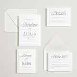 "Icon" - Letterpress RSVP Online Enclosure Cards in Smoke by Vera Lim - Invitation Suite