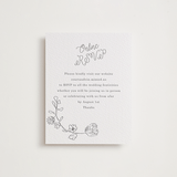 "Note" - Letterpress RSVP Online Enclosure Cards in Gravel by Baumbirdy - Front