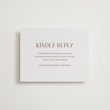 "chic" - Letterpress RSVP Online Enclosure Cards in Burnt Sienna by Vanessa Doyle - Front