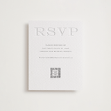 "Classically" - Letterpress RSVP Online Enclosure Cards in Soft Black by Jenna Holcomb - Front