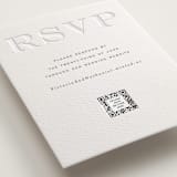 "Classically" - Letterpress RSVP Online Enclosure Cards in Soft Black by Jenna Holcomb - Detail