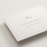 "Calia " - Letterpress RSVP Online Enclosure Cards in Avocado by Ani Somi - Detail