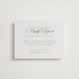 "Chic Script" - Letterpress RSVP Online Enclosure Cards in Cucumber by Kelly Schmidt - Front