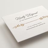 "Lake Como" - Letterpress RSVP Online Enclosure Cards in Faux Gold by Kate Ahn - Detail