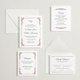 "Lake Como" - Letterpress RSVP Online Enclosure Cards in Maraschino | Soft Black by Kate Ahn - Invitation Suite