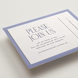"Threaded" - Letterpress RSVP Online Enclosure Cards in Periwinkle by Pixel and Hank - Detail
