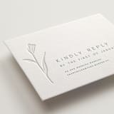 "Perennial" - Letterpress RSVP Online Enclosure Cards in Cucumber by Amy Kross - Detail