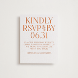 "Floral Emblem" - Letterpress RSVP Online Enclosure Cards in Pumpkin by Baumbirdy - Front