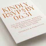 "Floral Emblem" - Letterpress RSVP Online Enclosure Cards in Pumpkin by Baumbirdy - Detail